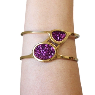 Women's Cuff Bracelet Sapporo BPU994AZU Anartxy Surgical Steel 316L-IP Gold Plating-Blue Crystal Mosaic